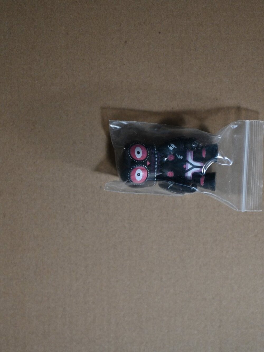 Toy2R Design-A-Qee Figure Black with Pink-Ringed Eyes, Loose